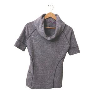 Athleta Women’s Heather Purple Short Sleeve Cowl Neck Sweater Size S